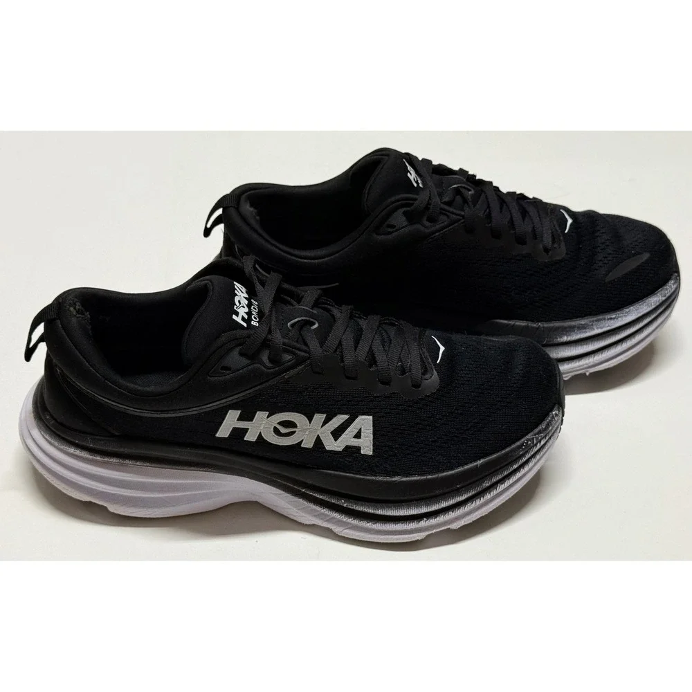 Hoka One One Women's Black with White Trim Running Sneakers - Picture 1 of 8